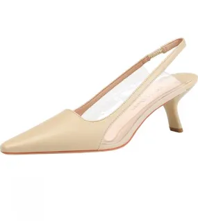 Scarpe con tacco alto da donna alla moda Scarpe da donna con punta a punta di nuovo arrivo 11cm Tacco sottile laterale Trasparen