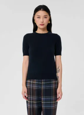  TARA JARMON   PEER - Maglione a maniche corte in cashmere | Blu